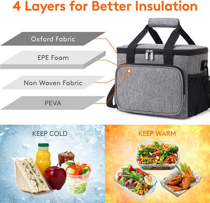 24 Can Insulated Cooler Bags 600D Oxford Large Lunch Bag For Adult Men Women