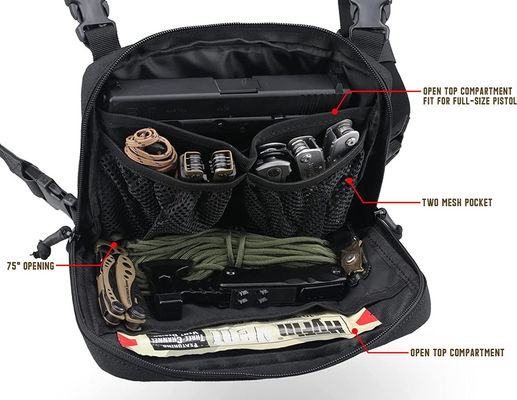 1000D Nylon Military Tactical Bag Chest Rig Bag With Laser Cut Molle Design