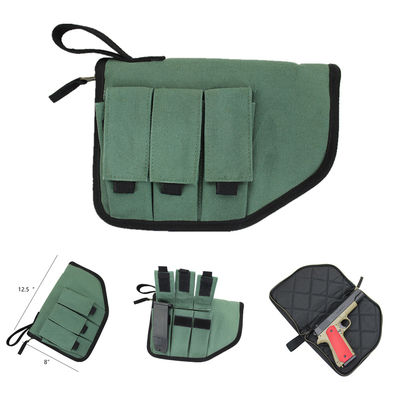 Canvas Pistol Rug With 3 Mag Pocket For Range Shooting